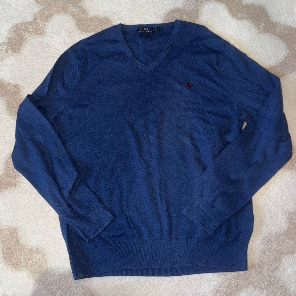 Polo by Ralph Lauren Men's Navy V-Neck Sweater